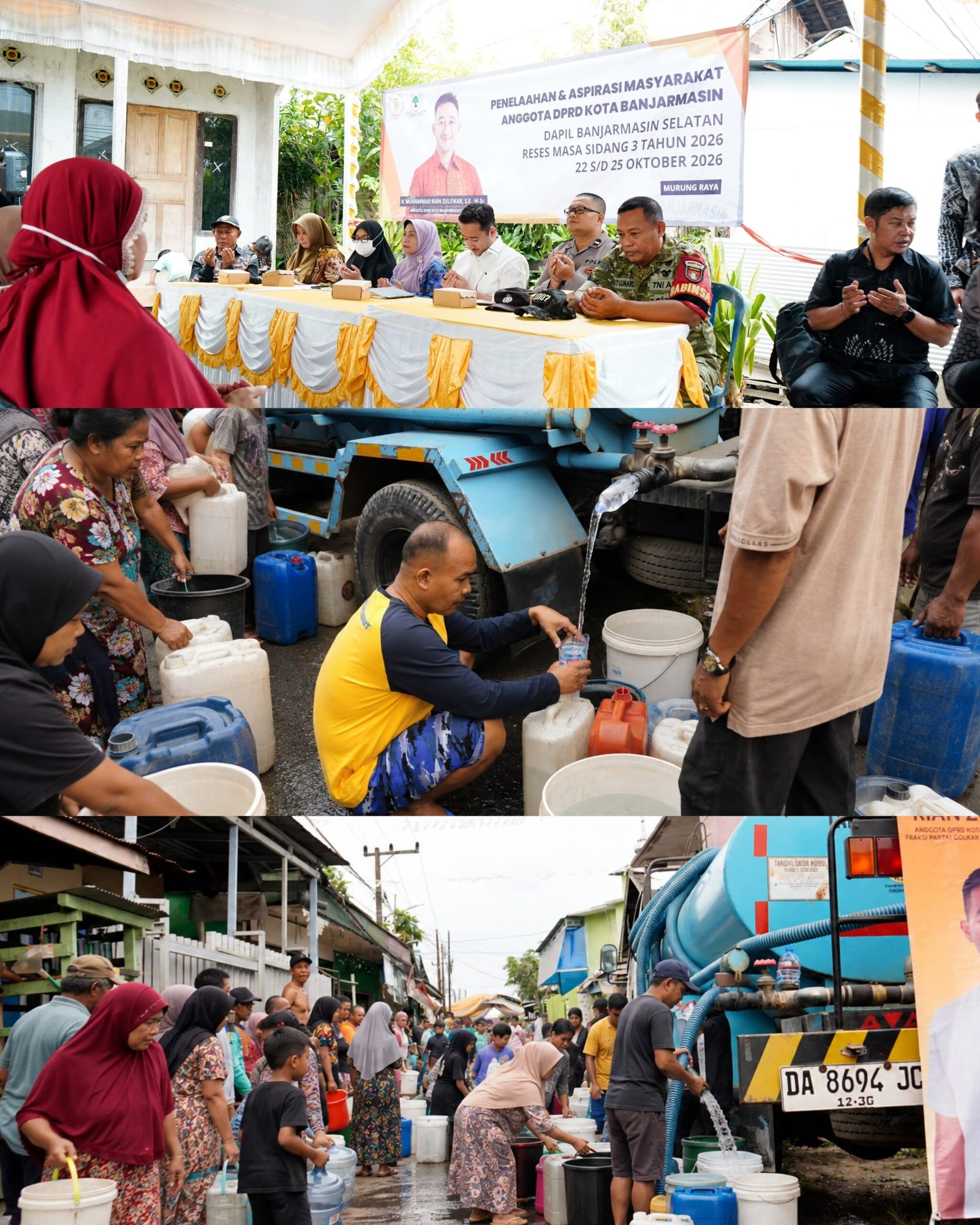 Rian Zulfikar Koordinasikan Bantuan Air Bersih, Dorong Penanganan Jalan Tergenang